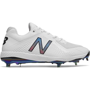 New Balance Men’s L4040v4 Metal Baseball Shoe(White/Blue)