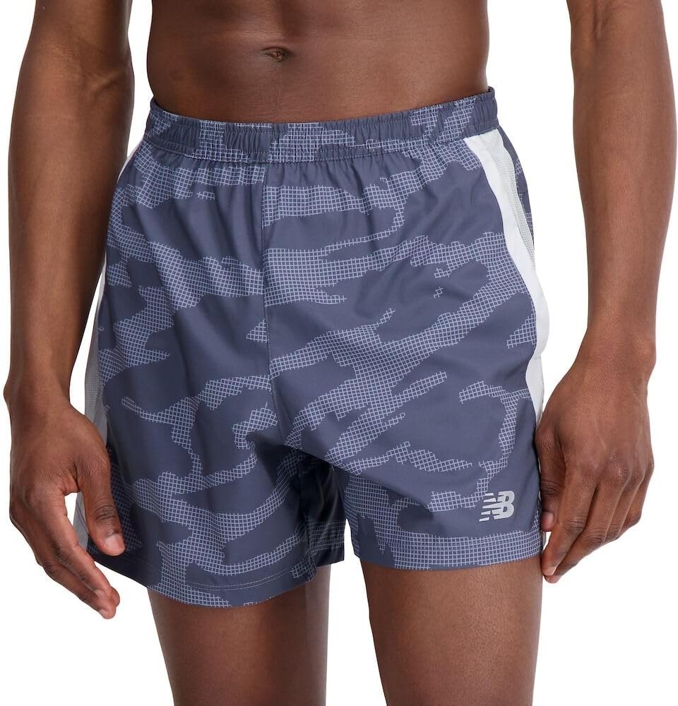 image:imageNew Balance Mens Accelerate 5 Inch Short 22Grey Print