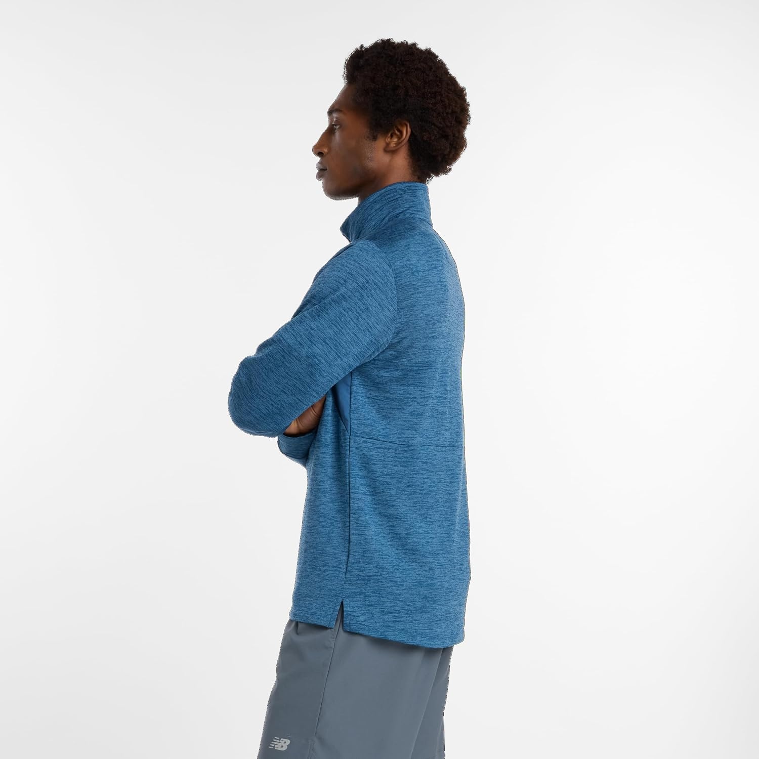 image:imageNew Balance Mens Athletics Heat Grid 12 ZipDark Shoreline Blue Heather