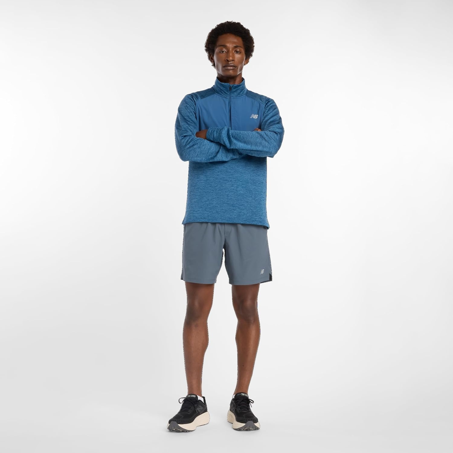 image:imageNew Balance Mens Athletics Heat Grid 12 ZipDark Shoreline Blue Heather