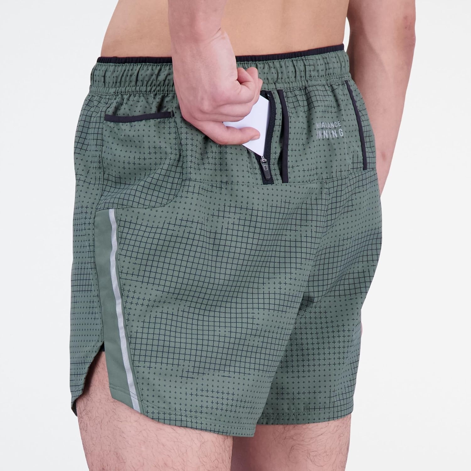 image:imageNew Balance Mens Impact Run 5 Inch ShortDeep Olive Green