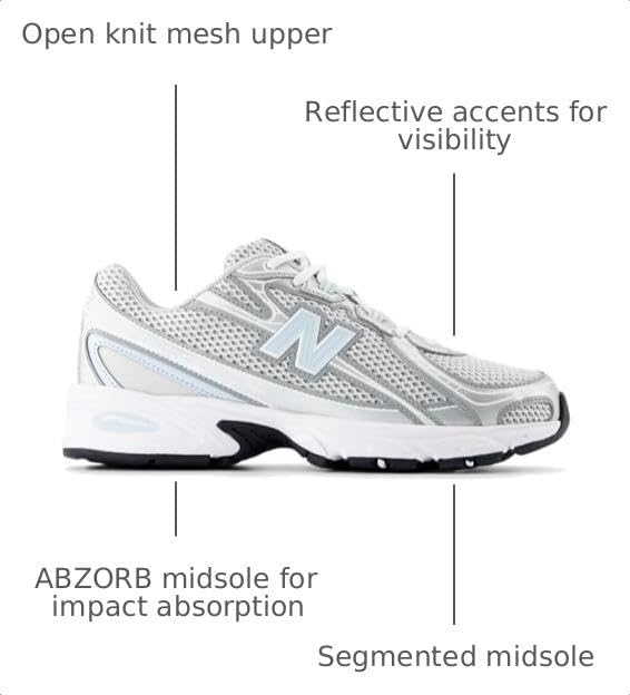 image:imageNew Balance Mens MC996 Lightweight Tennis ShoeGrey MatterFrosted GlassSilver MetallicWhite