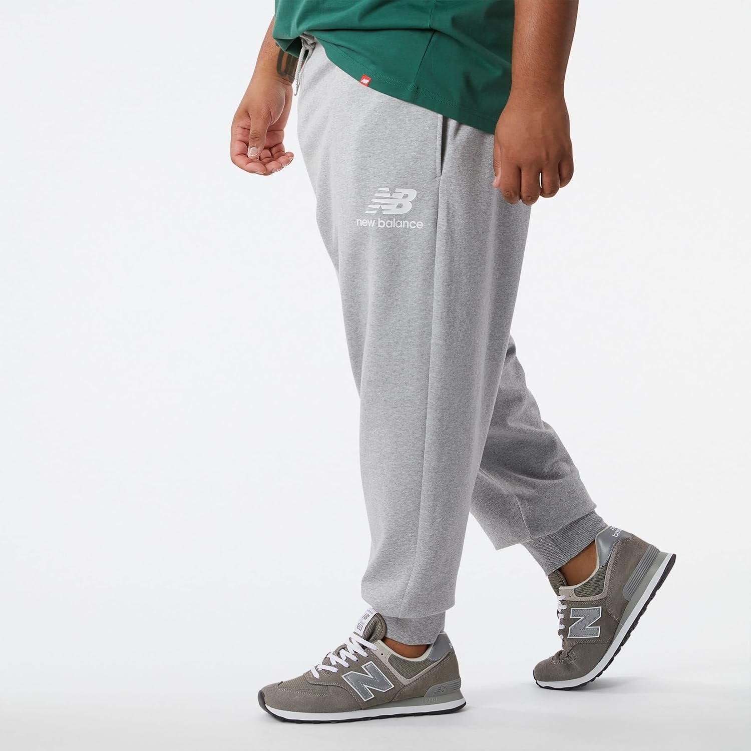 image:imageNew Balance Mens NB Essentials Stacked Logo SweatpantAthletic Grey