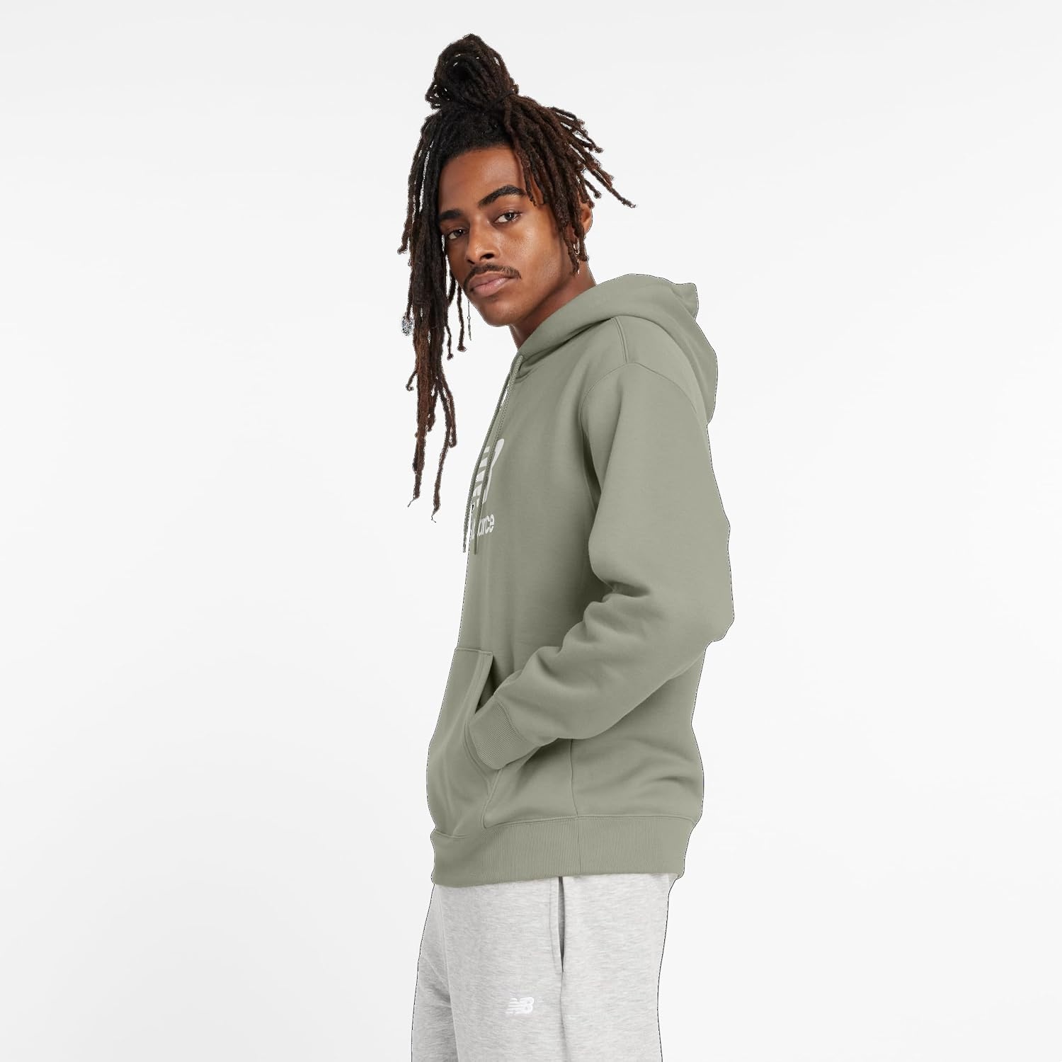 image:imageNew Balance Mens Sport Essentials Fleece Logo HoodieOlivine