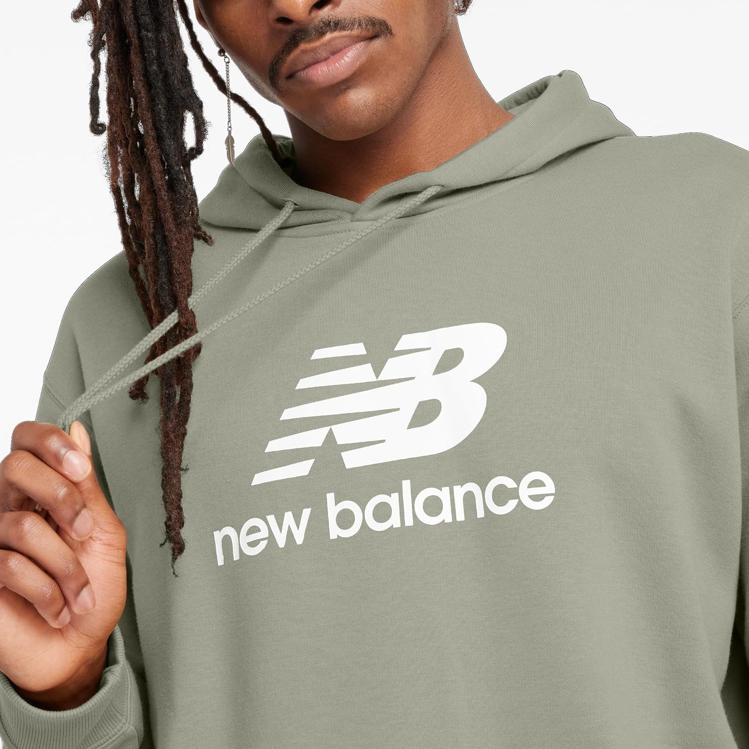 image:imageNew Balance Mens Sport Essentials Fleece Logo HoodieOlivine