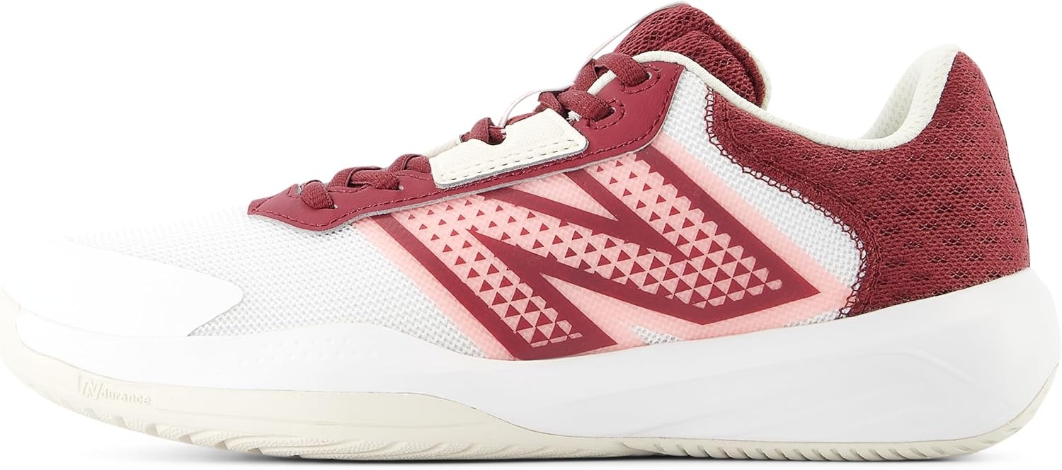 image:imageNew Balance Womens 696 V6 Tennis ShoeWhiteMonarch Burgundy
