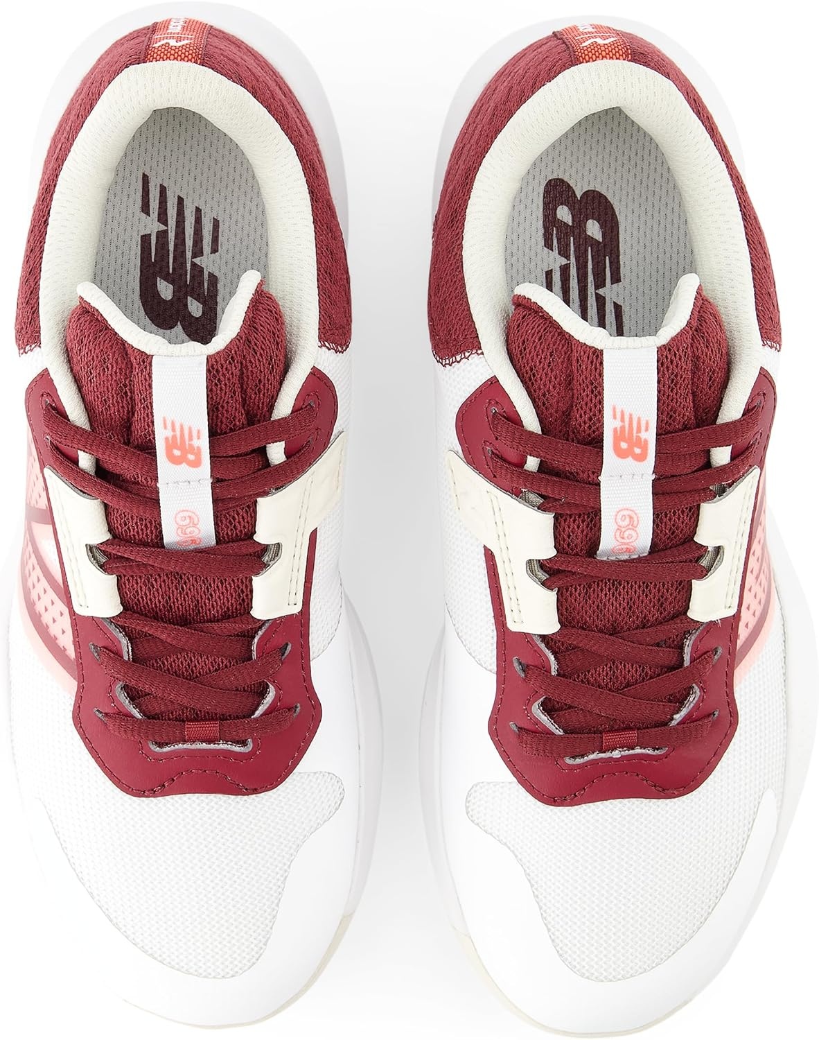 image:imageNew Balance Womens 696 V6 Tennis ShoeWhiteMonarch Burgundy