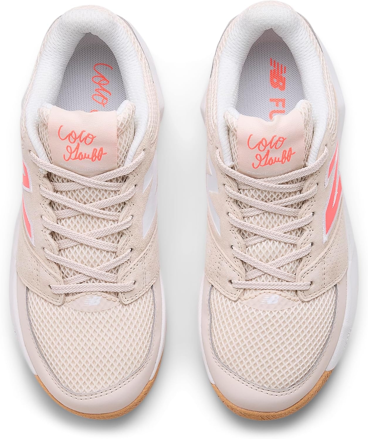 image:imageNew Balance Womens FuelCell Delray V2 Tennis ShoesBisqueUrgent Red