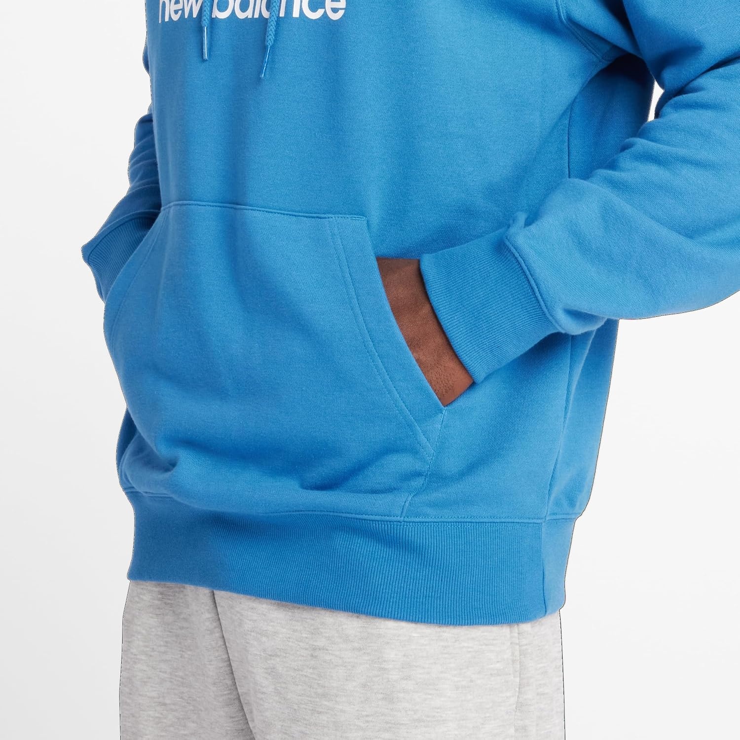 image:imageNew Balance mens Nb Essentials Stacked Logo Pullover HoodieBlue Agate