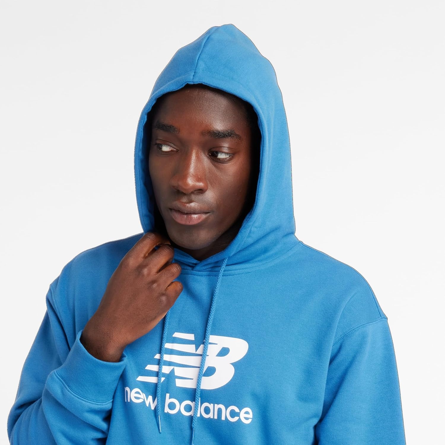 image:imageNew Balance mens Nb Essentials Stacked Logo Pullover HoodieBlue Agate