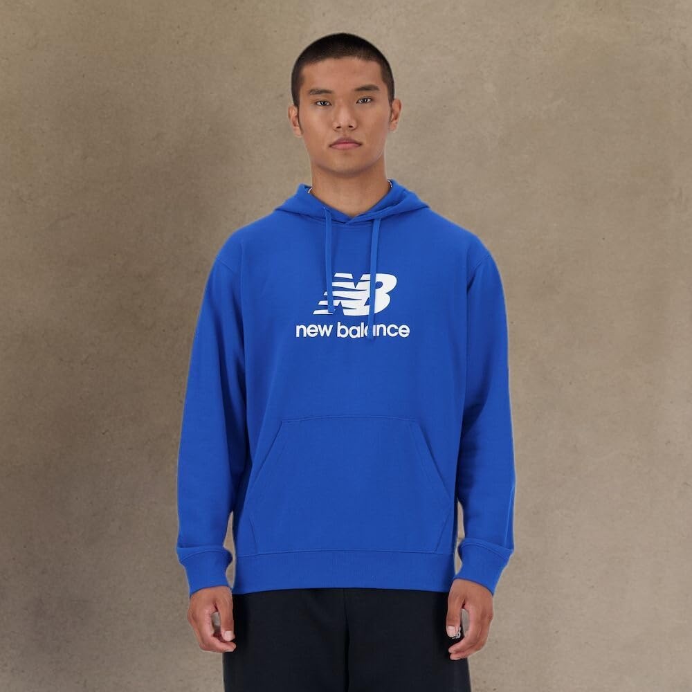 image:imageNew Balance mens Nb Essentials Stacked Logo Pullover HoodieBlue Oasis