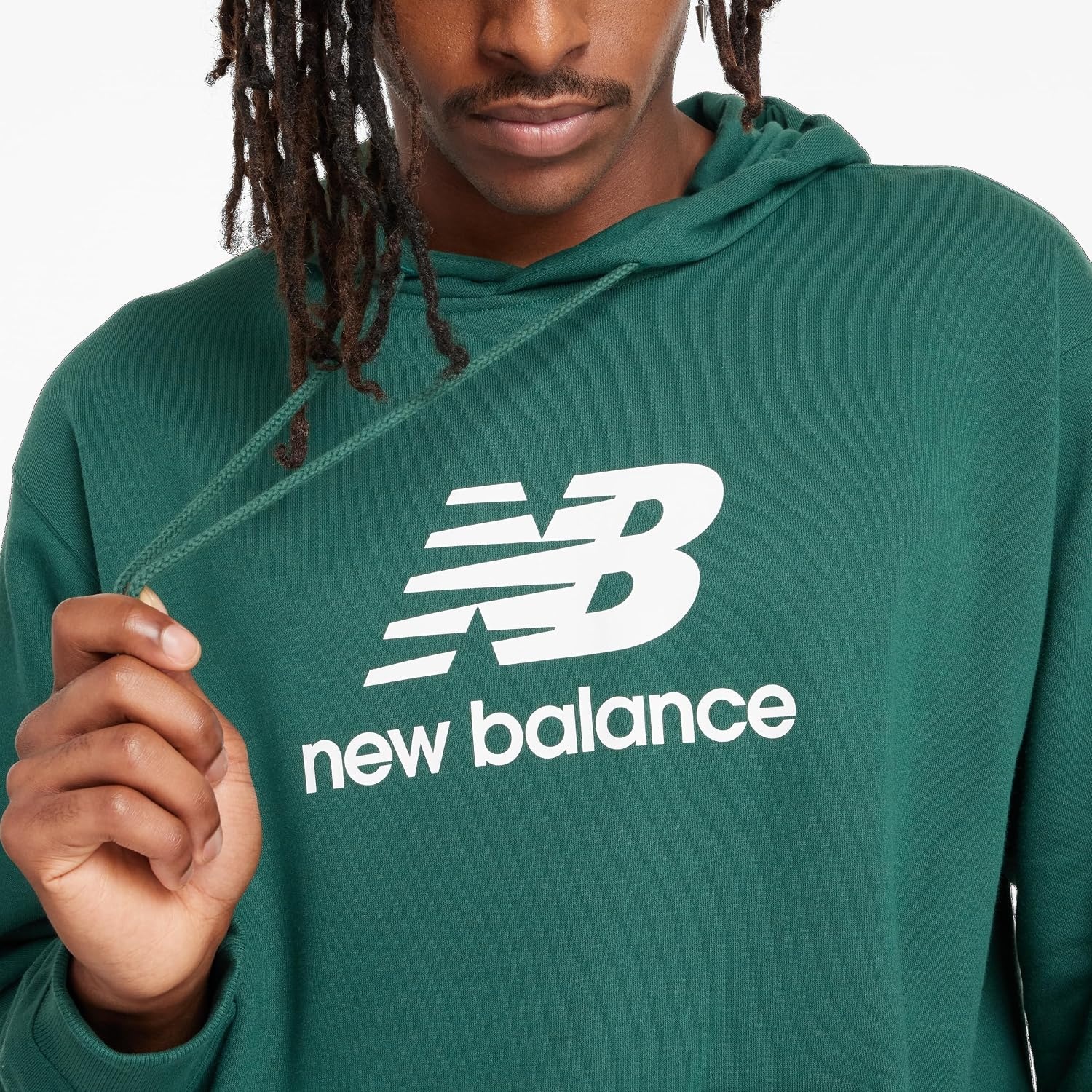 image:imageNew Balance mens Nb Essentials Stacked Logo Pullover HoodieNightwatch Green