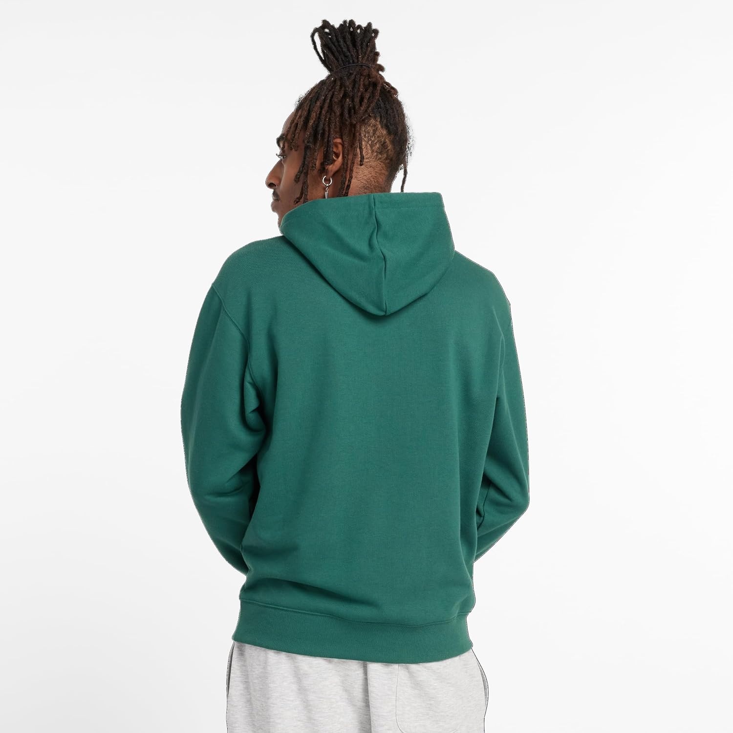 image:imageNew Balance mens Nb Essentials Stacked Logo Pullover HoodieNightwatch Green