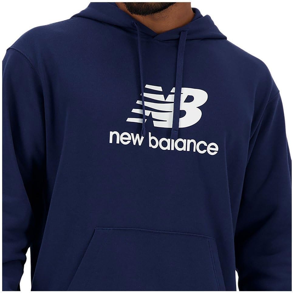 image:imageNew Balance mens Nb Essentials Stacked Logo Pullover HoodieNny Navy