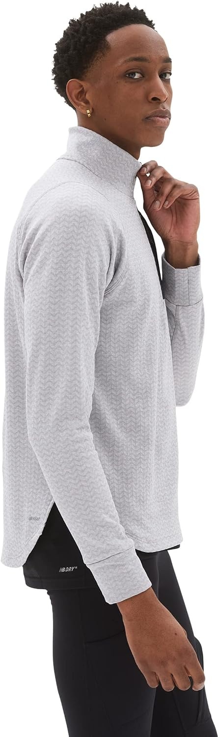 image:imageNew Balance mens Nb Heat Grid Half Zip 22Athletic Grey