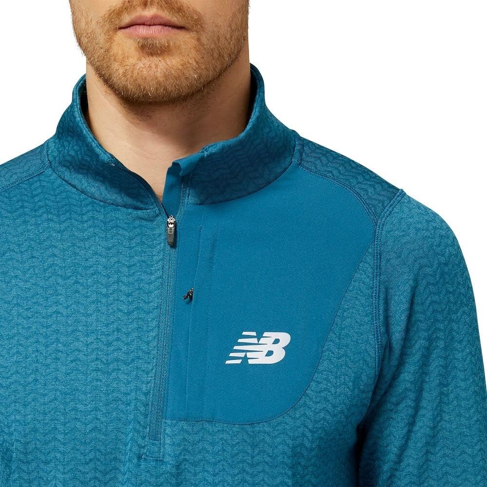 image:imageNew Balance mens Nb Heat Grid Half Zip 22Dark Moonstone Heather