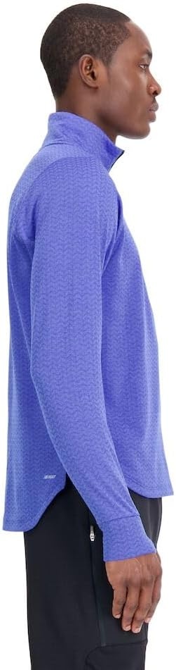 image:imageNew Balance mens Nb Heat Grid Half Zip 22Marine Blue Heather