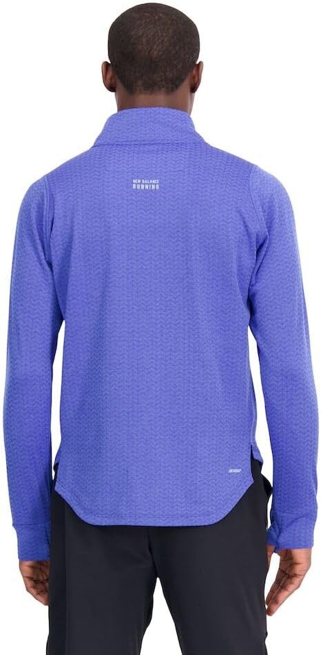 image:imageNew Balance mens Nb Heat Grid Half Zip 22Marine Blue Heather