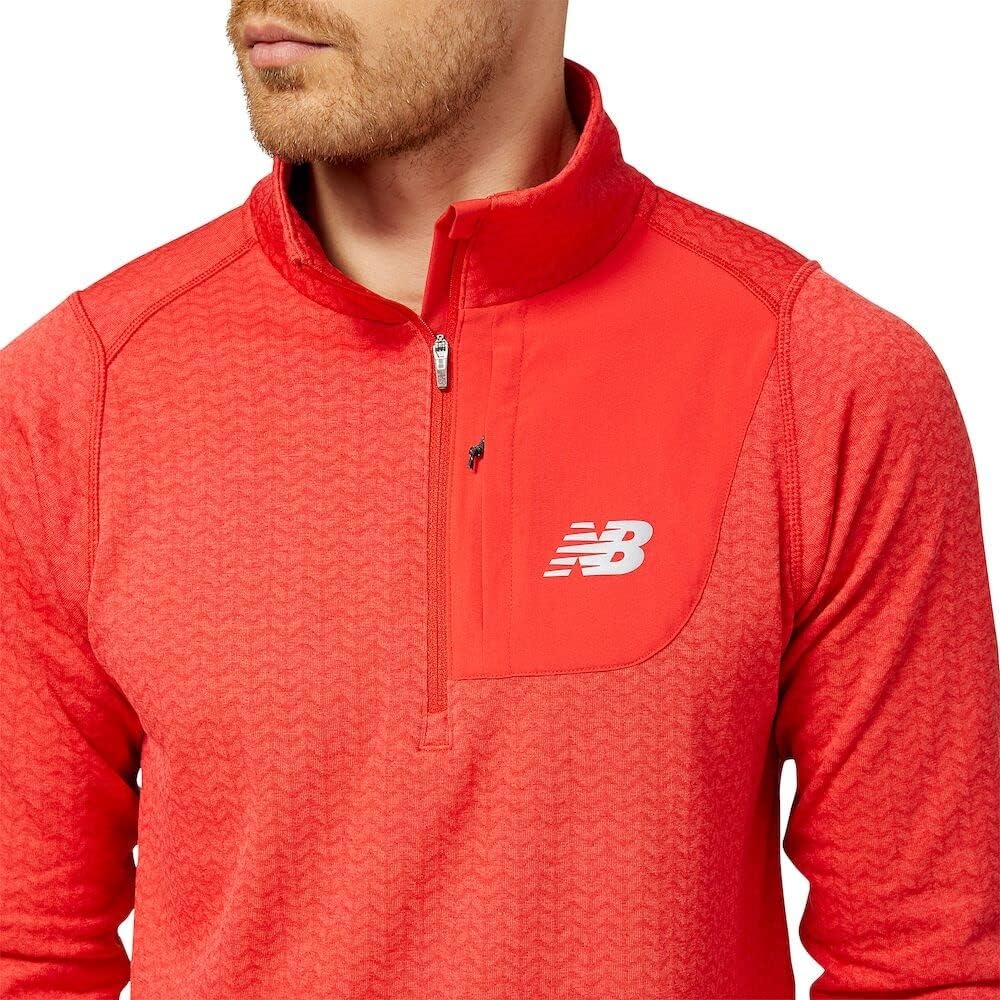 image:imageNew Balance mens Nb Heat Grid Half Zip 22True Red Heather