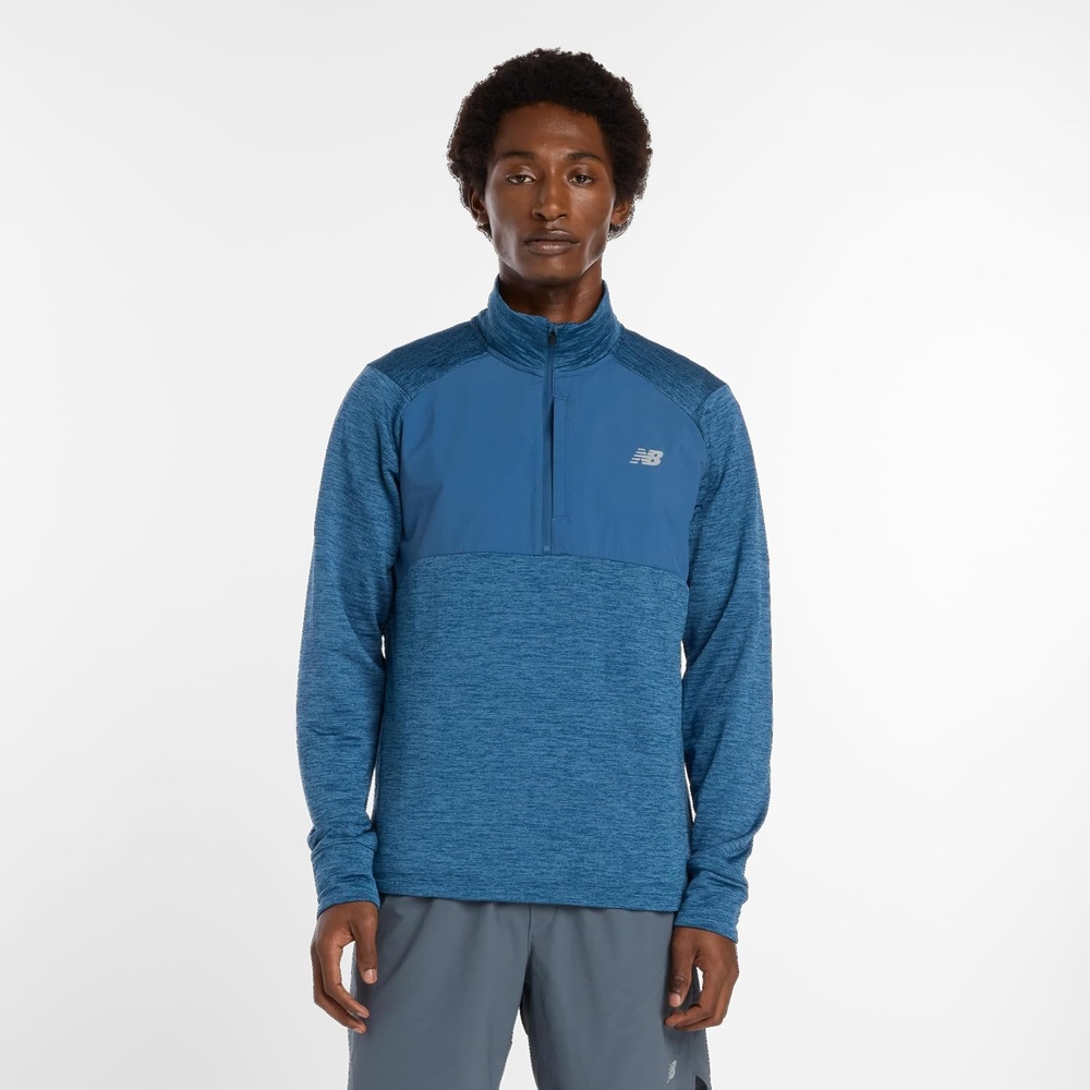 image:imageNew Balance Mens Athletics Heat Grid 12 ZipDark Shoreline Blue Heather