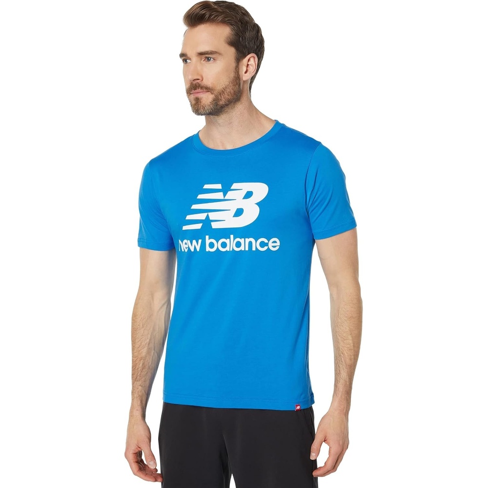 image:imageNew Balance Mens Essentials Stacked Logo TeeSerene Blue