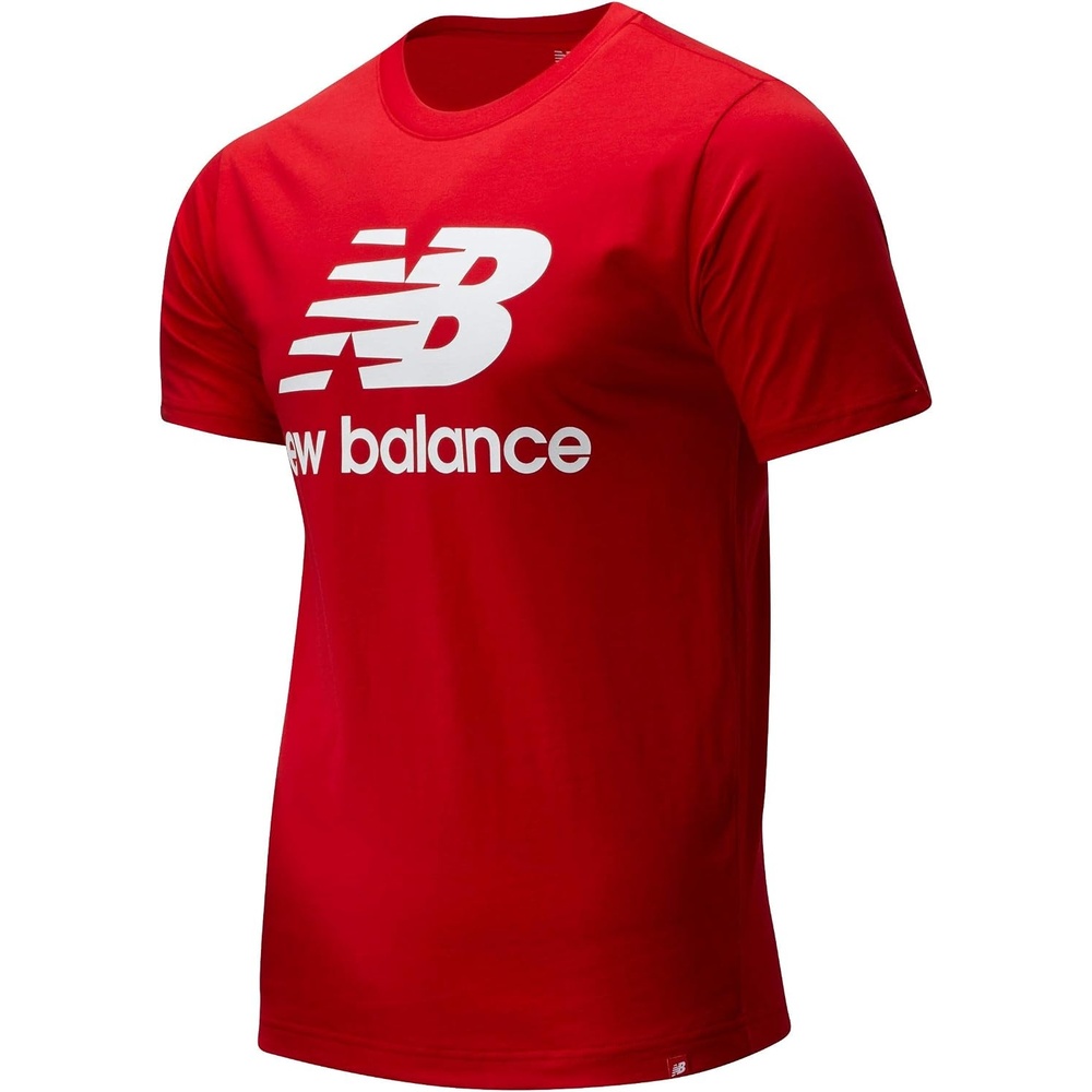 image:imageNew Balance Mens Essentials Stacked Logo TeeTeam Red Inline