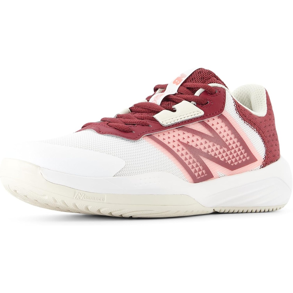 image:imageNew Balance Womens 696 V6 Tennis ShoeWhiteMonarch Burgundy