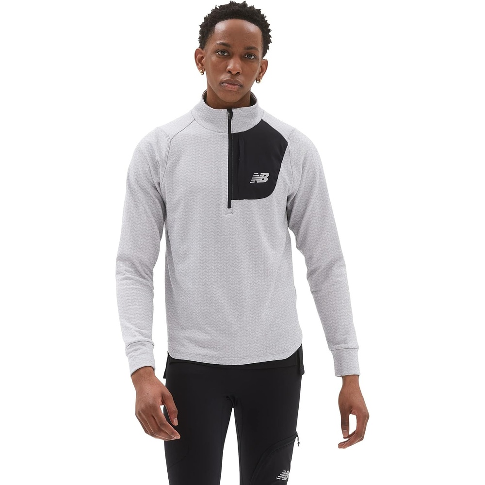 image:imageNew Balance mens Nb Heat Grid Half Zip 22Athletic Grey