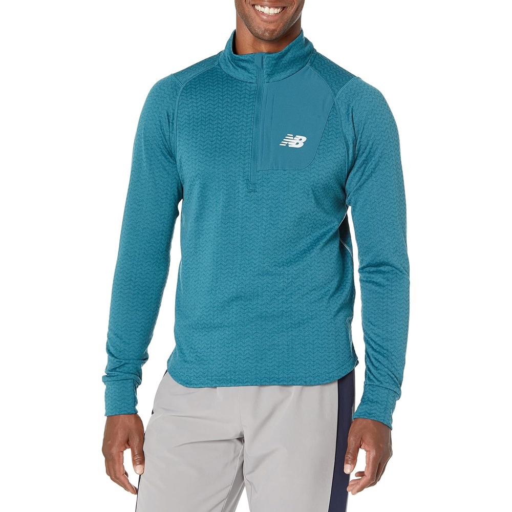 image:imageNew Balance mens Nb Heat Grid Half Zip 22Dark Moonstone Heather