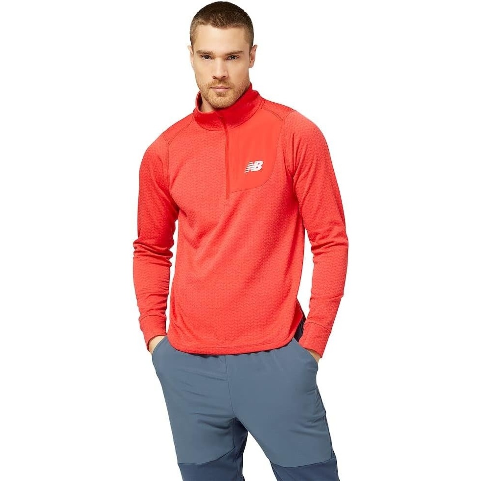 image:imageNew Balance mens Nb Heat Grid Half Zip 22True Red Heather