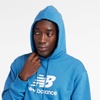 New Balance mens Nb Essentials Stacked Logo Pullover Hoodie(Blue Agate)