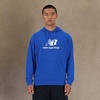 New Balance mens Nb Essentials Stacked Logo Pullover Hoodie(Blue Oasis)