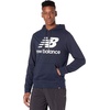 New Balance mens Nb Essentials Stacked Logo Pullover Hoodie(Eclipse)