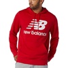 New Balance mens Nb Essentials Stacked Logo Pullover Hoodie(Team Red Inline)