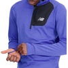 New Balance mens Nb Heat Grid Half Zip 22(Marine Blue Heather)