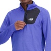 New Balance mens Nb Heat Grid Half Zip 22(Marine Blue Heather)