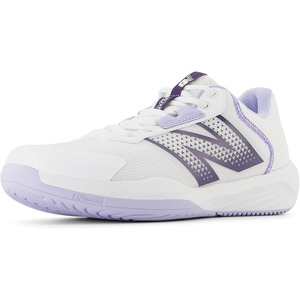 New Balance Men’s 696 V4 Hard Court Tennis Shoe(White/Grey/Dusk Shower)