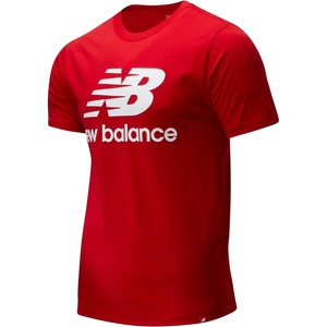 New Balance Men’s Essentials Stacked Logo Tee(Team Red Inline)
