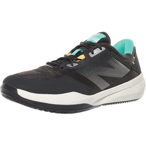 New Balance Men’s MC996 Lightweight Tennis Shoe(Black Cement/Cyber Jade/Clementine)