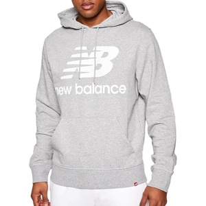 New Balance mens Nb Essentials Stacked Logo Pullover Hoodie(Athletic Grey)
