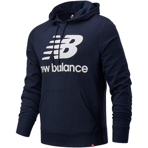 New Balance mens Nb Essentials Stacked Logo Pullover Hoodie(Eclipse)