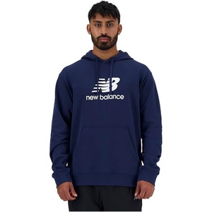 New Balance mens Nb Essentials Stacked Logo Pullover Hoodie(Nny – Navy)