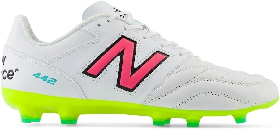 image:imageNew Balance Mens 442 V2 Team FG Soccer ShoeWhiteHiliteNeon Pink