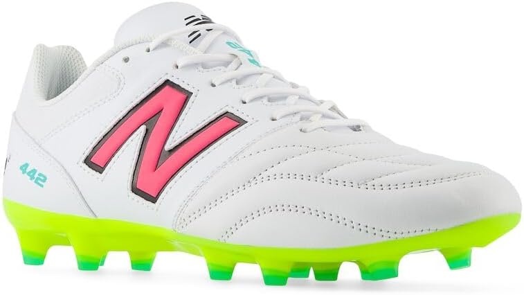 image:imageNew Balance Mens 442 V2 Team FG Soccer ShoeWhiteHiliteNeon Pink