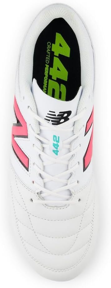 image:imageNew Balance Mens 442 V2 Team FG Soccer ShoeWhiteHiliteNeon Pink