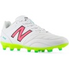 New Balance Men’s 442 V2 Team FG Soccer Shoe(White/Hi-lite/Neon Pink)