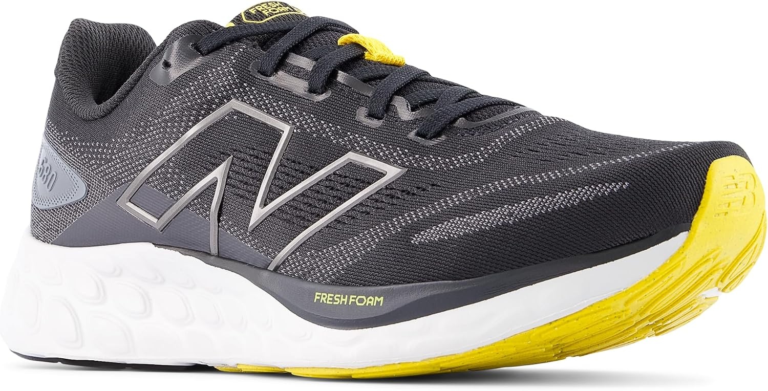 image:imageNew Balance Mens Fresh Foam 680 V8BlackCastlerockGinger Lemon