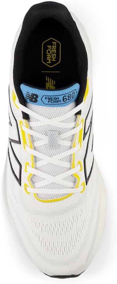 image:imageNew Balance Mens Fresh Foam 680 V8WhiteBlackGinger Lemon