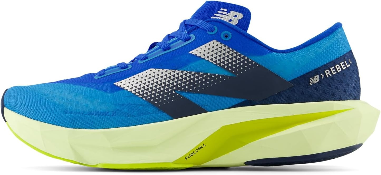 image:imageNew Balance Mens FuelCell Rebel V4 Running ShoesSpice BlueLimelightBlue Oasis