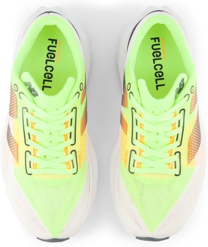 image:imageNew Balance Mens FuelCell Rebel V4 Running ShoesWhiteBleached Lime GloHot Mango